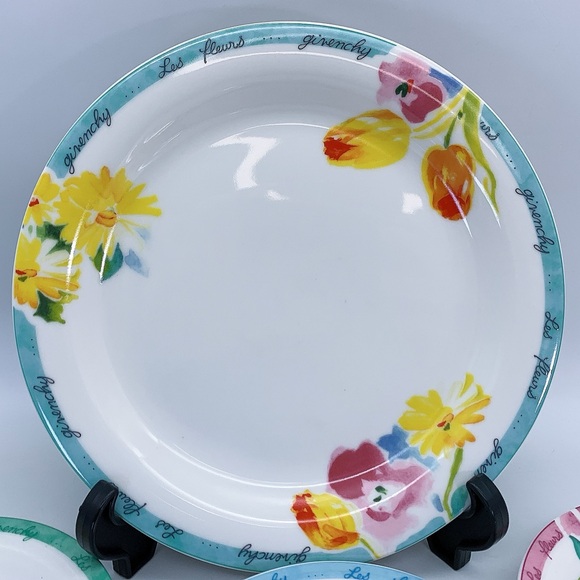 Givenchy Porcelain 6Pcs Colourful Floral Design Set Plates - Picture 3 of 14
